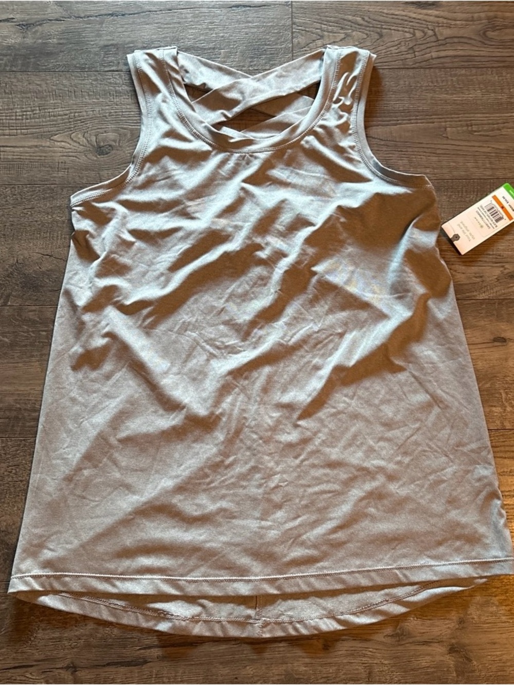 GAIAM Light Gray Crisscross Back Tank Top